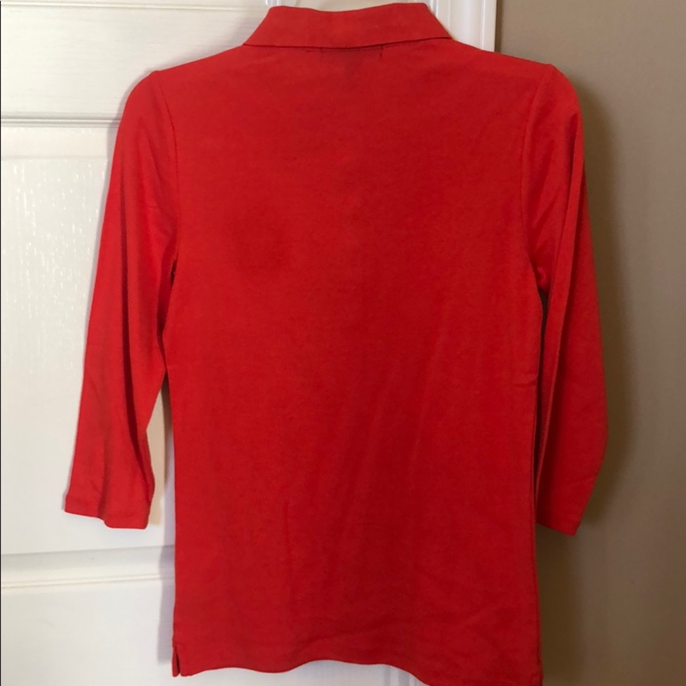 Ralph Lauren Embroidered Gold Crown Crest 3/4 Sleeve Henley T-Shirt #0104 - Picture 5 of 6